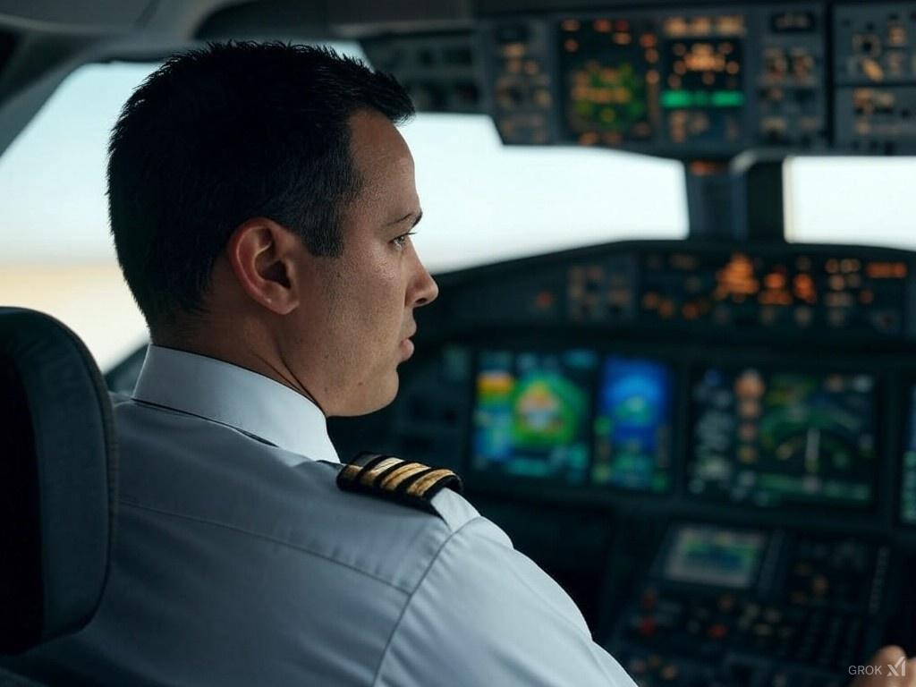 Caption in a cockpit focusing on the instrument